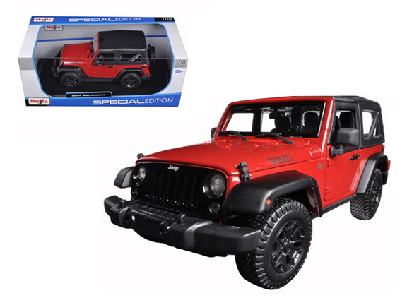 Maisto 2014 Jeep Wrangler Willys Red 1/18 Diecast ...