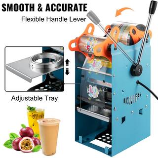 VEVOR Manual Tea Cup Sealer Machine 300-500 Cup per Hour 9095 mm Cup Diameter Boba Tea Sealing Machine for Restaurants Blue NFWY-802F110VPRA2V1