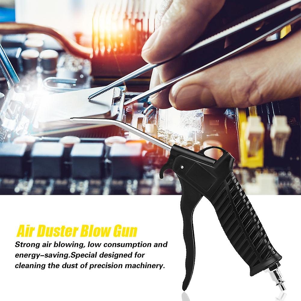 Black Air Duster Gun Pneumatic Wind Blowing Kit Set With Small Eu Connector   Pu Hose