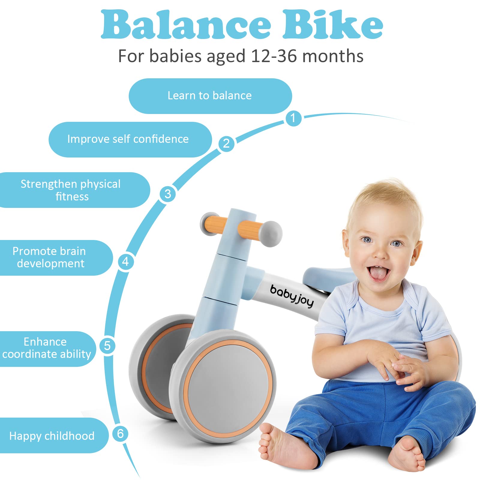 Costzon Baby Balance Bikes for 12-36 Months, Cute Toddler Bicycles to Train Baby from Standing to Walking