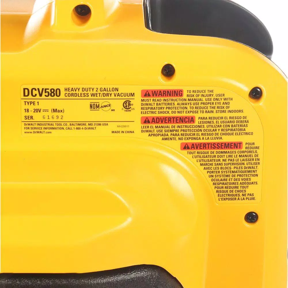 DEWALT 2 Gal. Max Cordless Wet/Dry Vacuum without Battery and Charger and#8211; XDC Depot