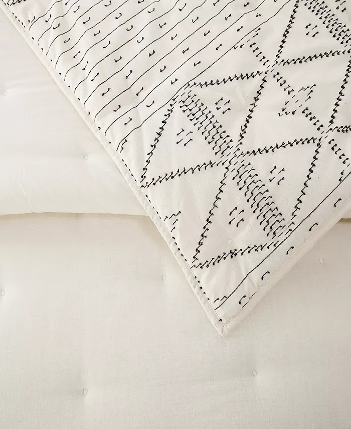 LEMIEUX ET CIE Geo Tick Quilt， Full Queen