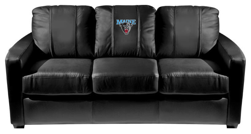 Maine Black Bears Stationary Sofa Commercial Grade Fabric   Contemporary   Sofas   by DreamSeats LLC  Houzz