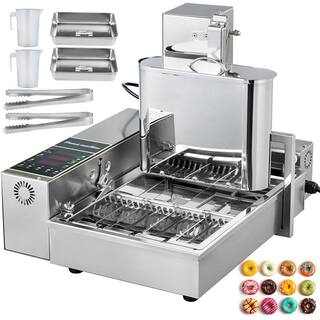 VEVOR Commercial Automatic Donut Making Machine 4 Rows 304 Stainless Steel Auto Doughnut Maker with 5.5 Liter Hopper Silver QZDTTQJ4P00000001V1