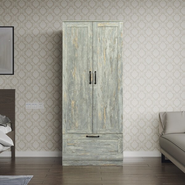 High wardrobe and kitchen cabinet with 2 doors and 1 drawer - - 35479143