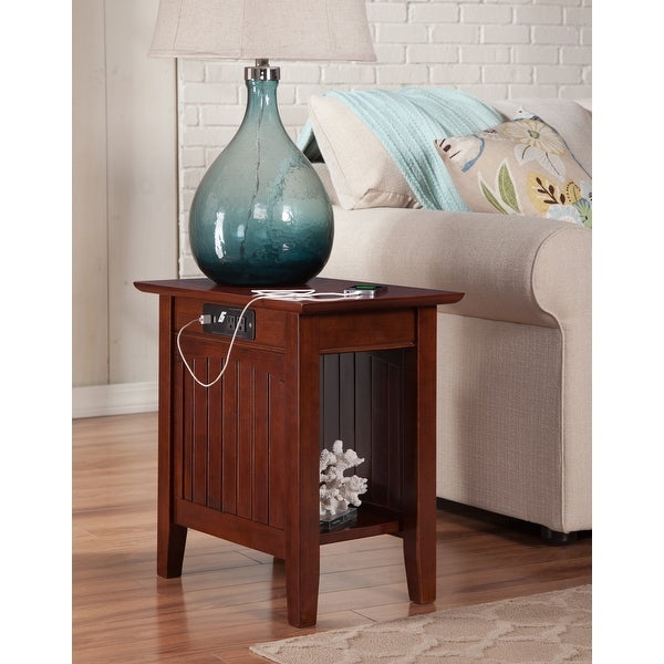 Nantucket Chair Side Table with Charger Burnt Amber