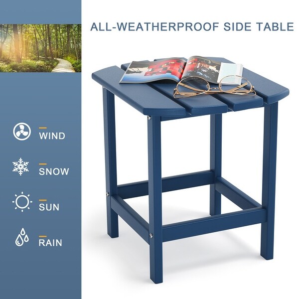 Patio Adirondack Side Table，Outdoor End Tables HDPE AllWeather Resistant