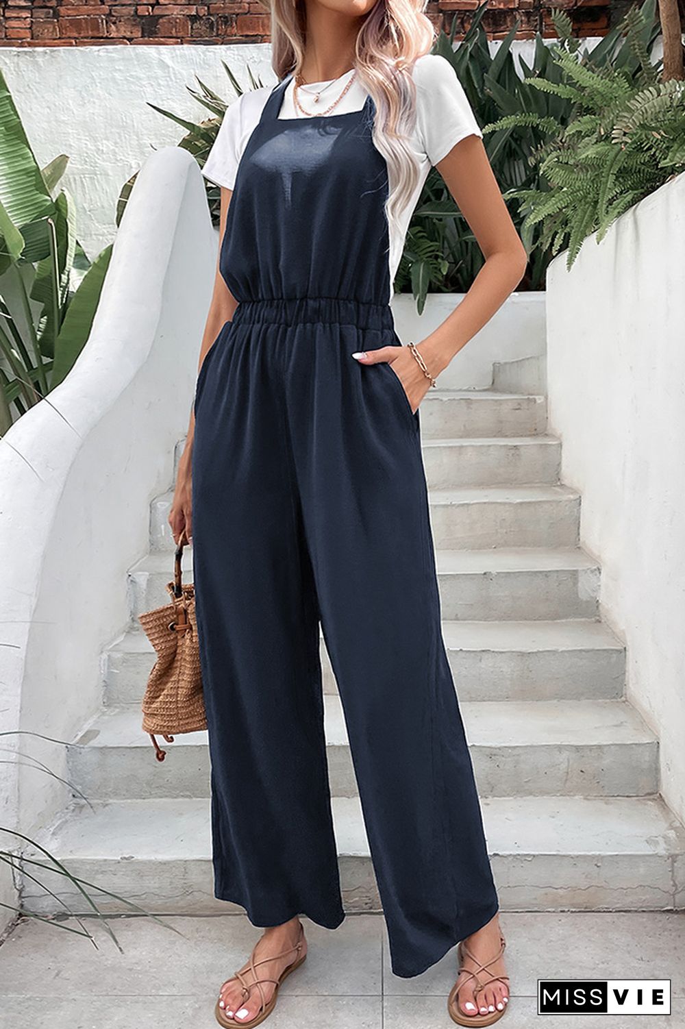 Navy One Piece Overall Jumpsuit