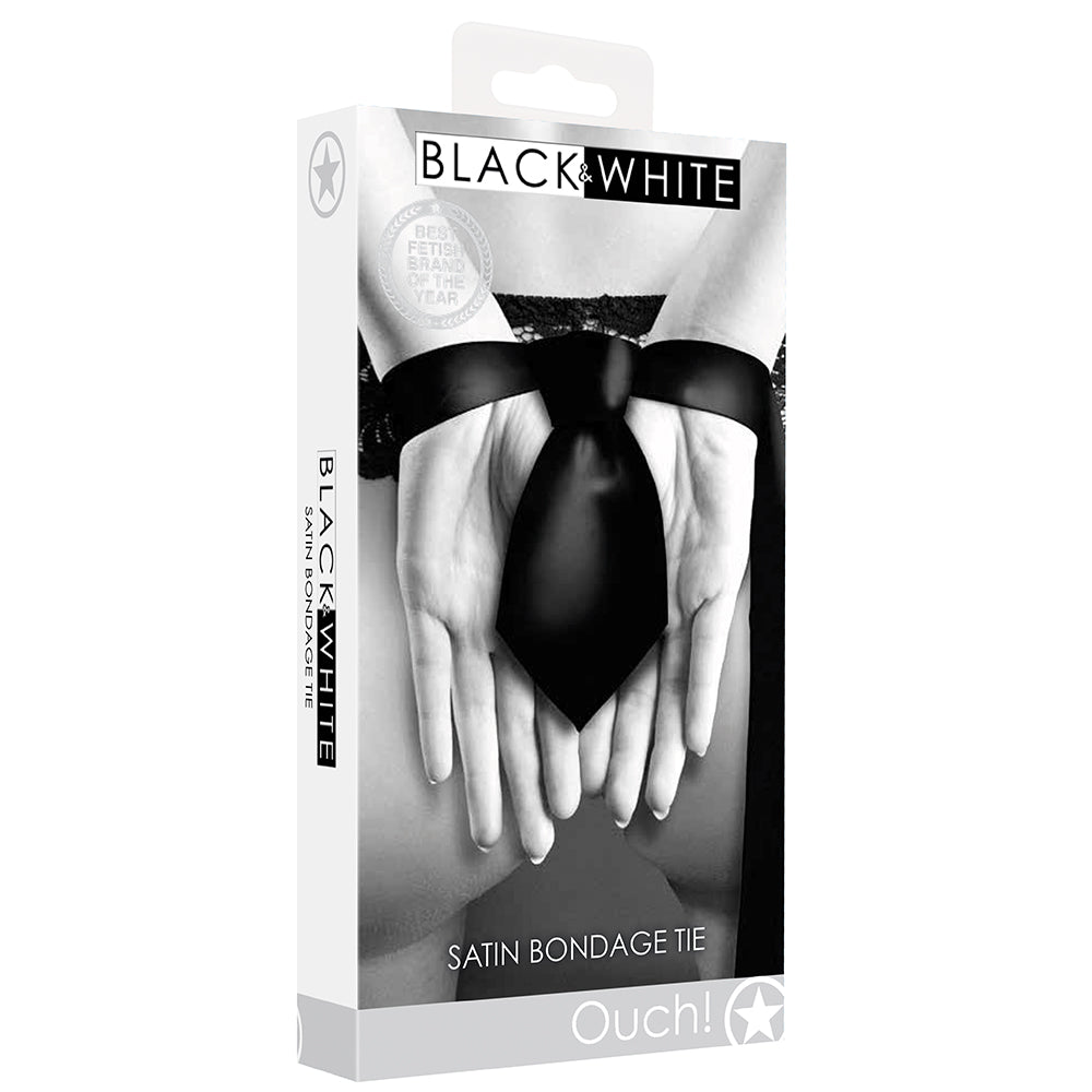 Black & White Satin Bondage Tie