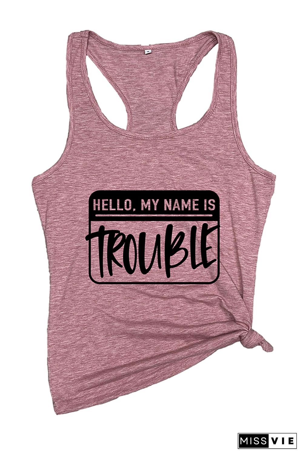 Hello My Name Is Trouble Sleeveless Tank Top Wholesale