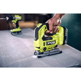 RYOBI ONE+ HP 18V Brushless Cordless Jig Saw w FREE 4.0 Ah HIGH PERFORMANCE Battery  Charger PBLJS01B-PSK014