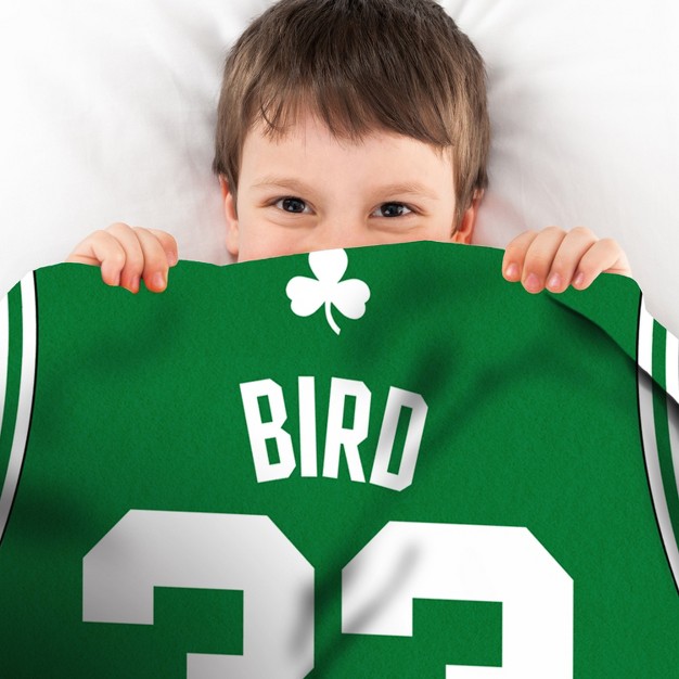 Sleep Squad Boston Celtics Larry Bird 60 X 80 Raschel Plush Jersey Blanket