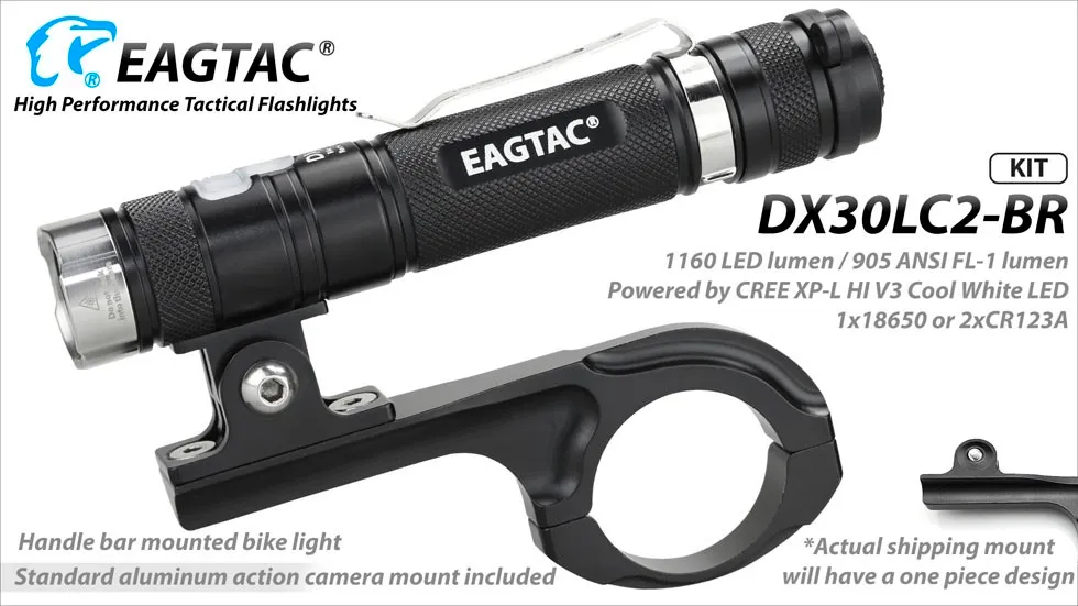 EAGTAC D Series DX30LC2-BR Bike Rechargeable LED Flashlight  w/ Free SandH  ―― 2 models