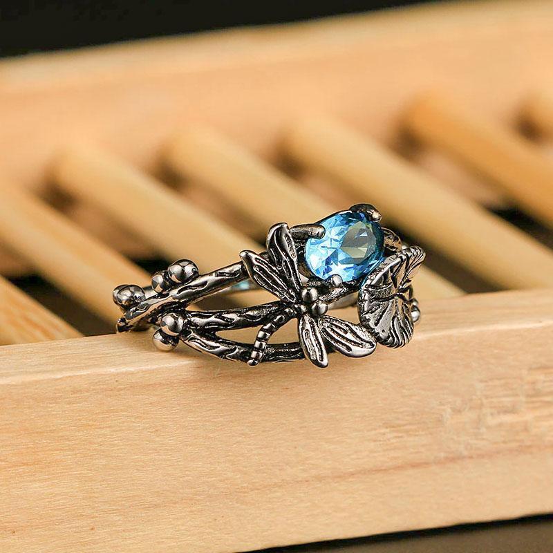 Dragonfly lotus ring