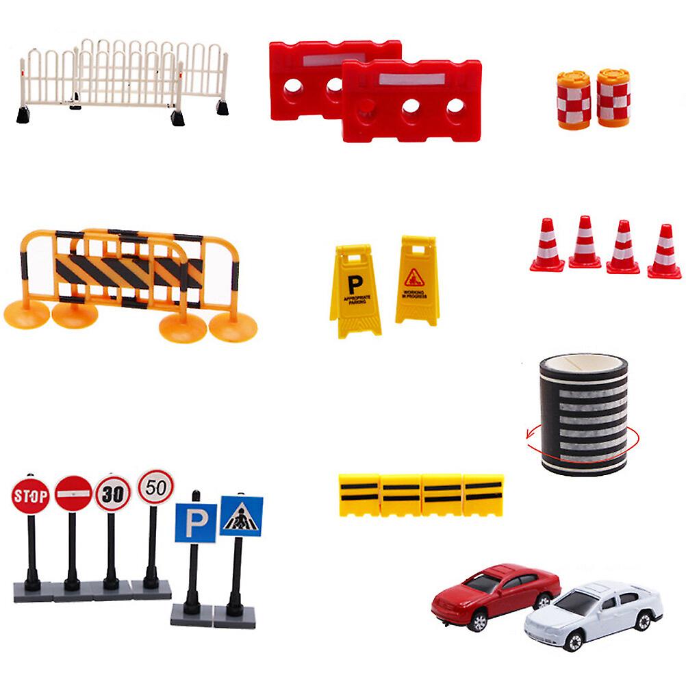 27pcs Traffic Cones Toy Traffic Barricade Signs Toy Street Signs Toys Educational Toys