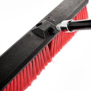 Alpine Industries 24 in. Red Indoor Outdoor Smooth Surface Push Broom (2-Pack) ALP460-24-2-2