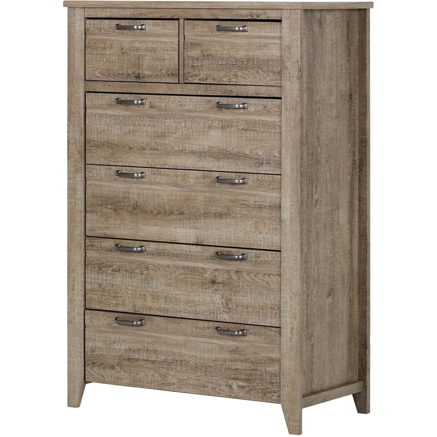 South Shore Lionel 6-Drawer Chest, Weathered Oak