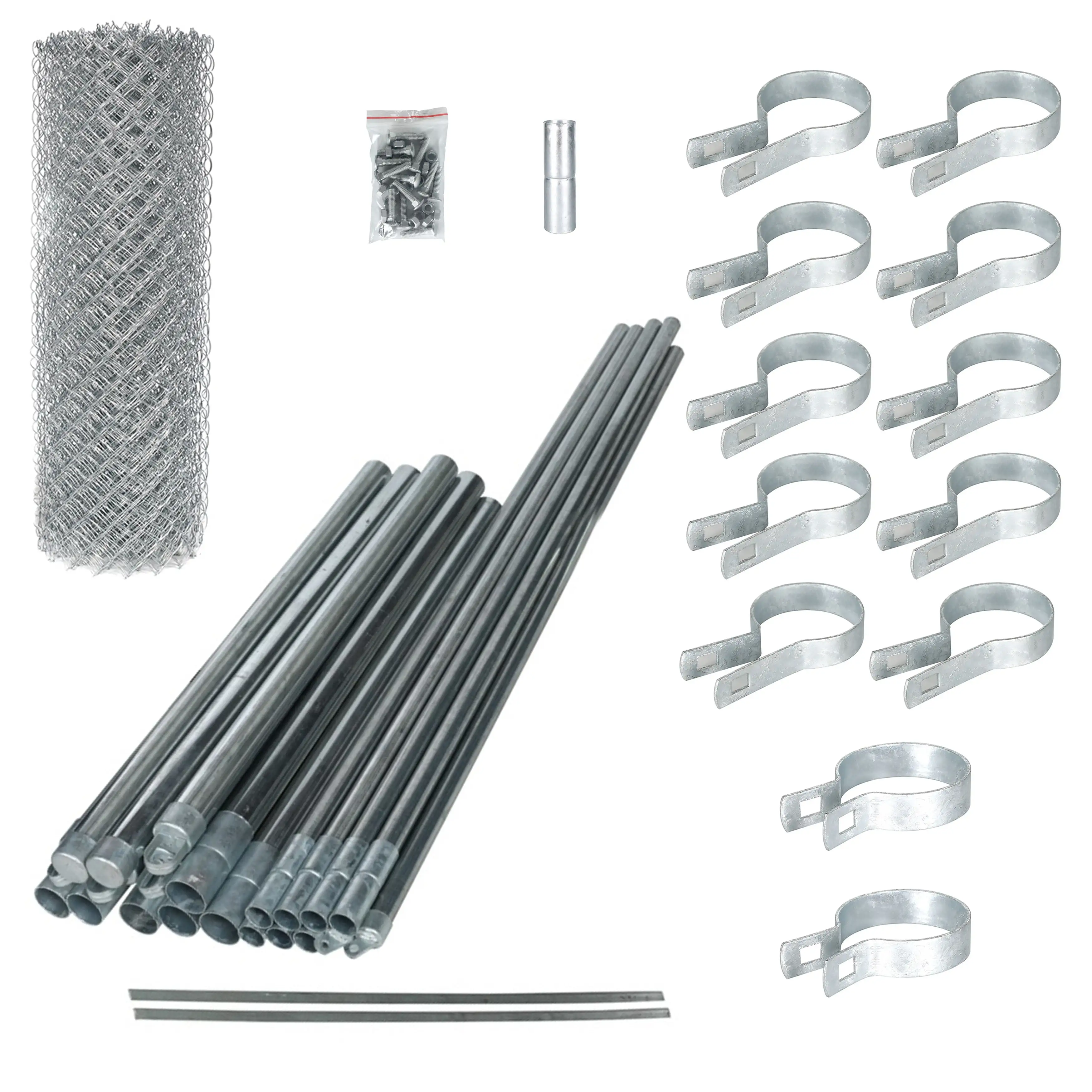 6X50 Galvanized Steel 6 x 50 ft. Chain Link Fence Complete Kit