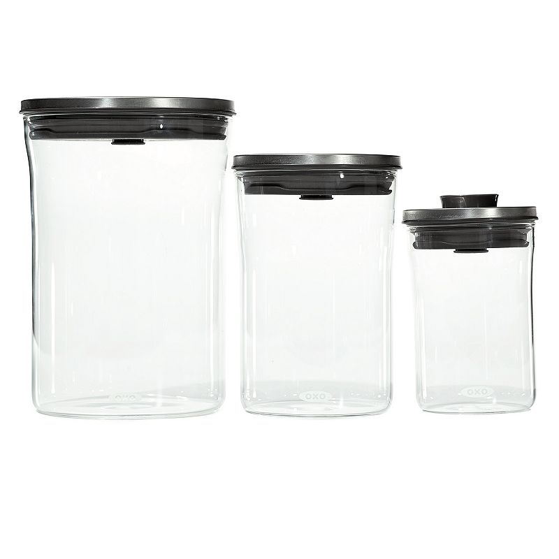 OXO SteeL POP 3-pc. Graduated Glass Canister Set