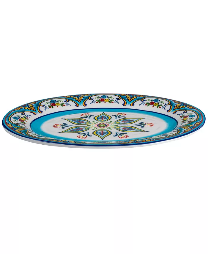 Euro Ceramica Zanzibar Ceramic Artisan Design 16 Oval Serving Platter