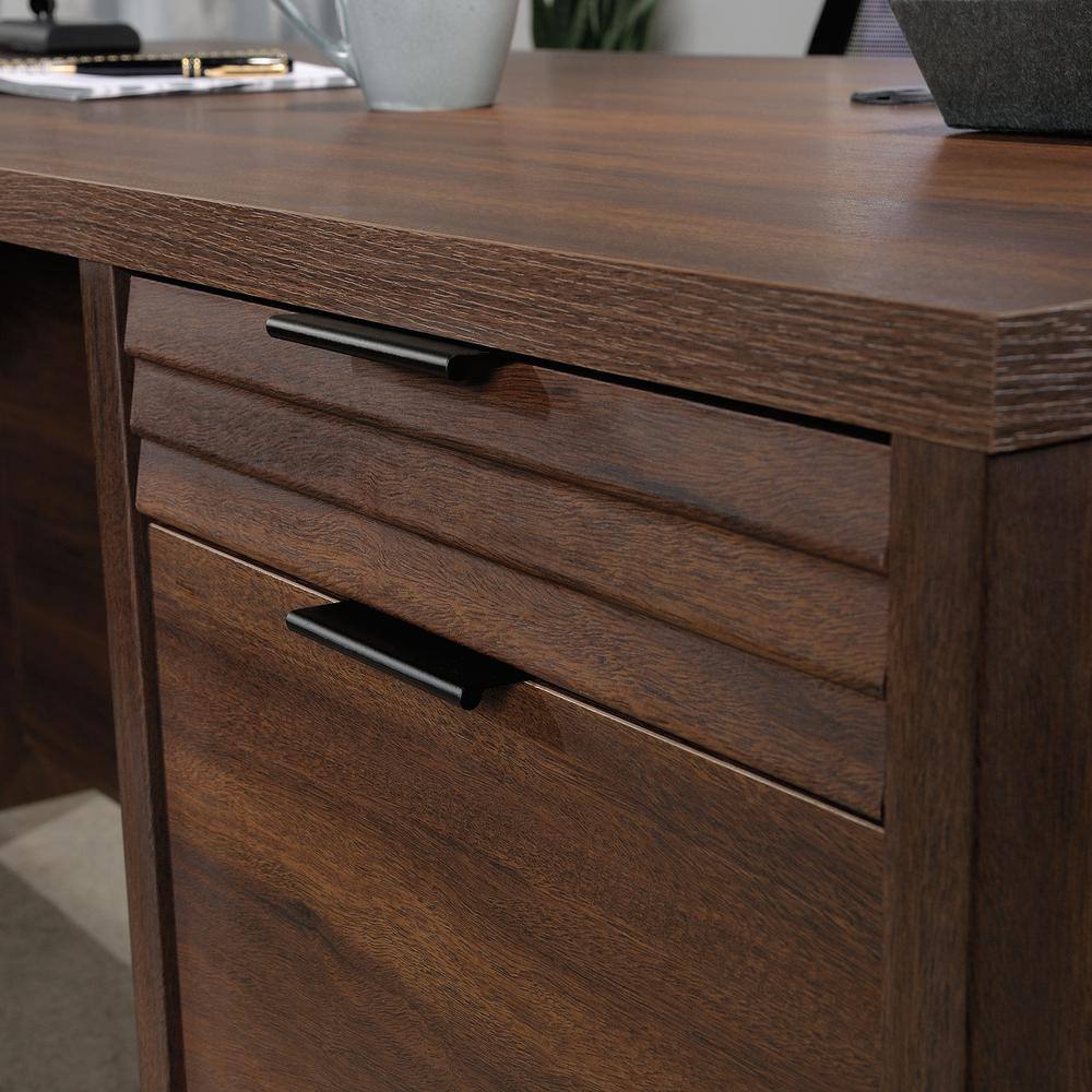 WORKSENSE Palo Alto 71.181 in. L-Shaped Spiced Mahogany 6-Drawer Commercial Computer Desk 427798