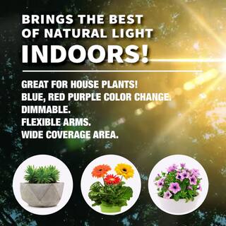 Bell + Howell Bionic Grow 9-Watt Equivalent Indoor LED Full Spectrum UV Flexible Plant Grow Light in Color Changing Lights 8718