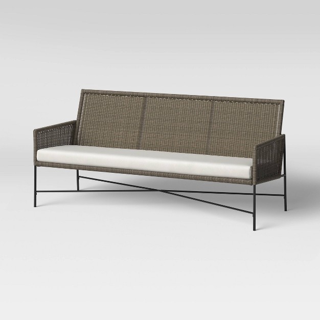 Wicker amp Metal X Frame Patio Sofa Designed With Studio Mcgee