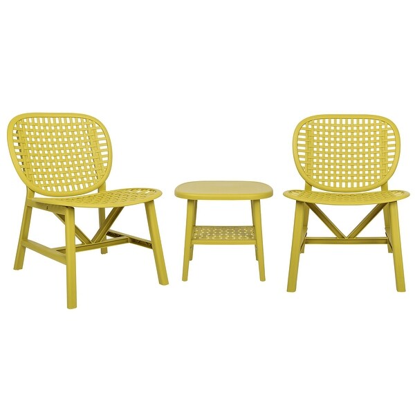 3 Pieces Patio Table Chair Set - Overstock - 37211487