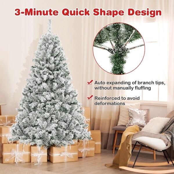 Costway 6 FT/7FT/8FT PreLit Christmas Tree 3Minute Quick Shape