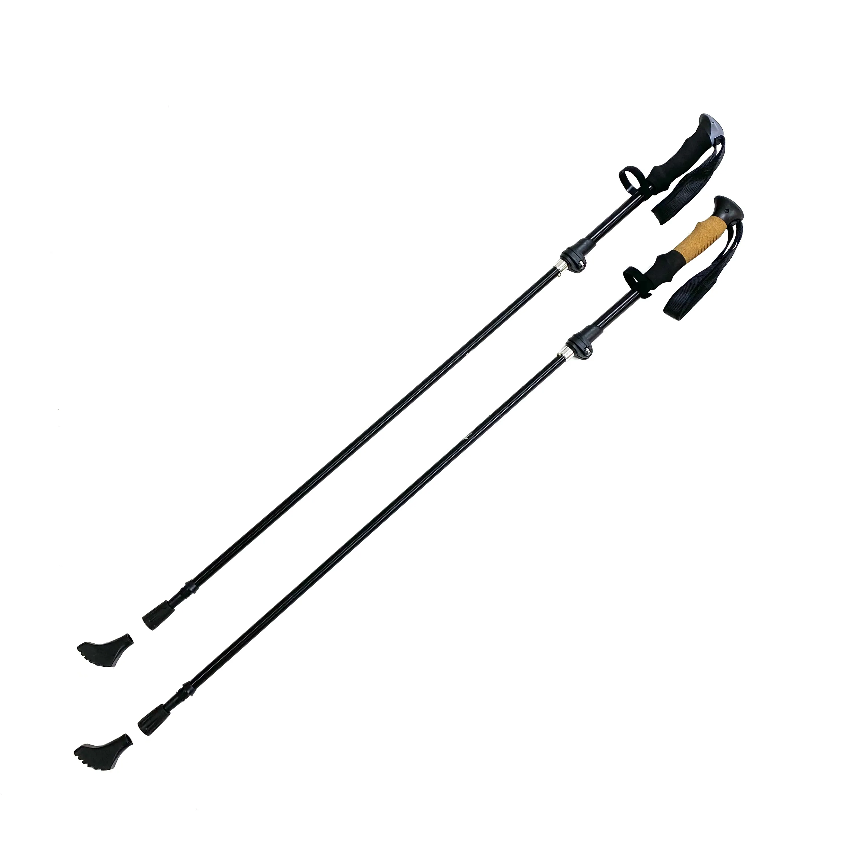 Hot Sale RTS Light 3 sections 3K telescopic tracking hiking stick trekking poles carbon fiber for outdoor camping