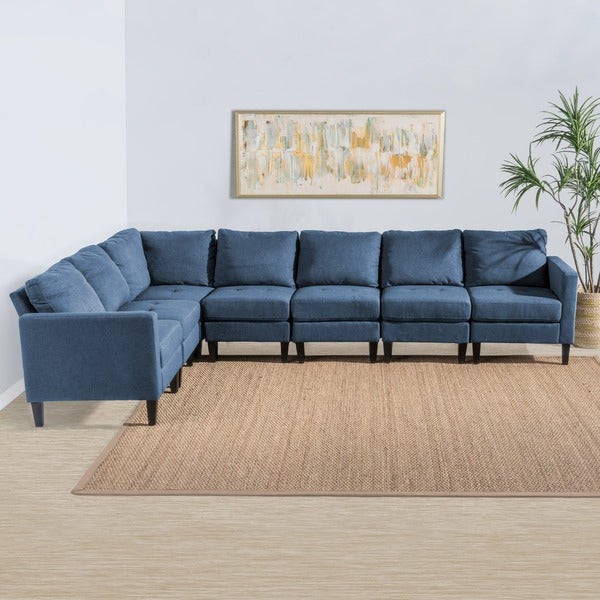 Zahra Fabric 7-piece Sectional Sofa Set by Christopher Knight Home