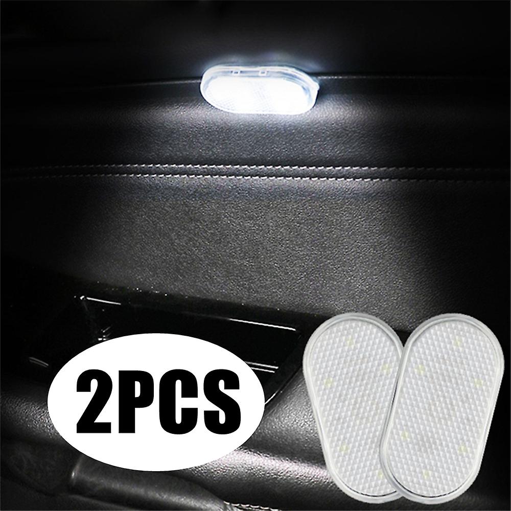 2pcs Led Interior Car Light Wireless Interior Lights Car Led Touch Lights Auto Roof Ceiling Lamp Usb Charging Reading Lamps