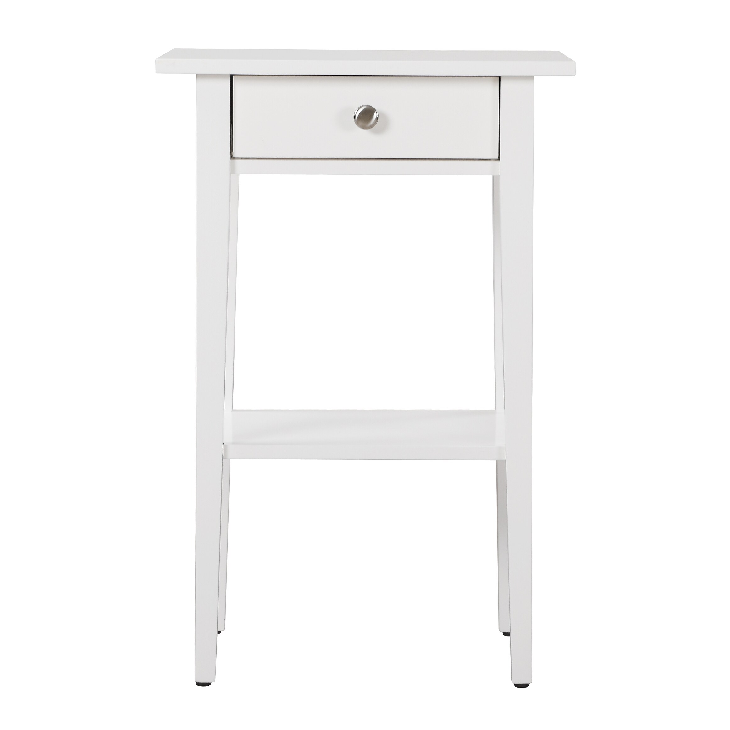 LYKE Home Open Shelf White Nightstand - - 27509606