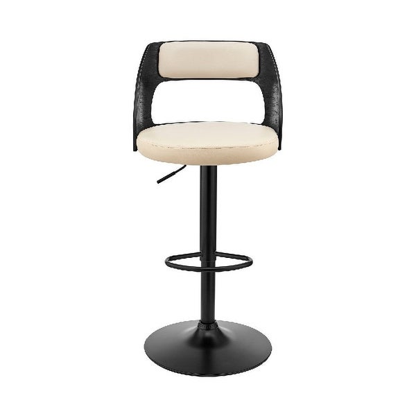 Adjustable Barstool with Open Design Wooden Back - 19 L X 19 W X 44 H Inches