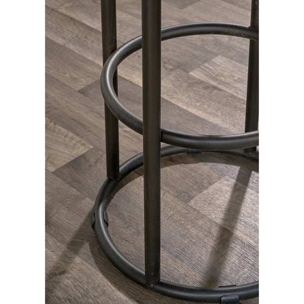 Carbon Loft Horseshoe Reclaimed Wood and Iron Stool