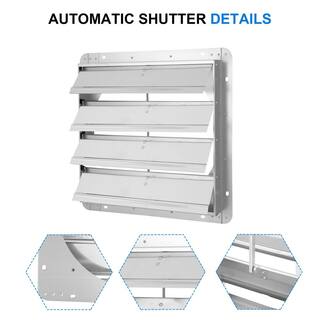 Aoibox 18 in. Square Aluminum Automatic Gravity Shutter Louver Standard Static Roof Vent in Silver SNMX5283