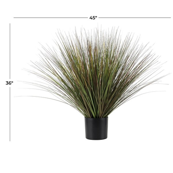 Green or Red Faux Foliage Onion Grass Artificial Plant with Black Plastic Pot