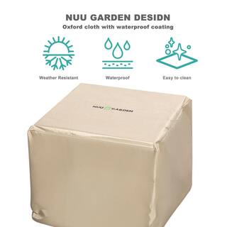 Nuu Garden 28 in. Outdoor Metal Propane Gas Fire Pit Table with PVC Waterproof Cover 40000 BTU Black AF014