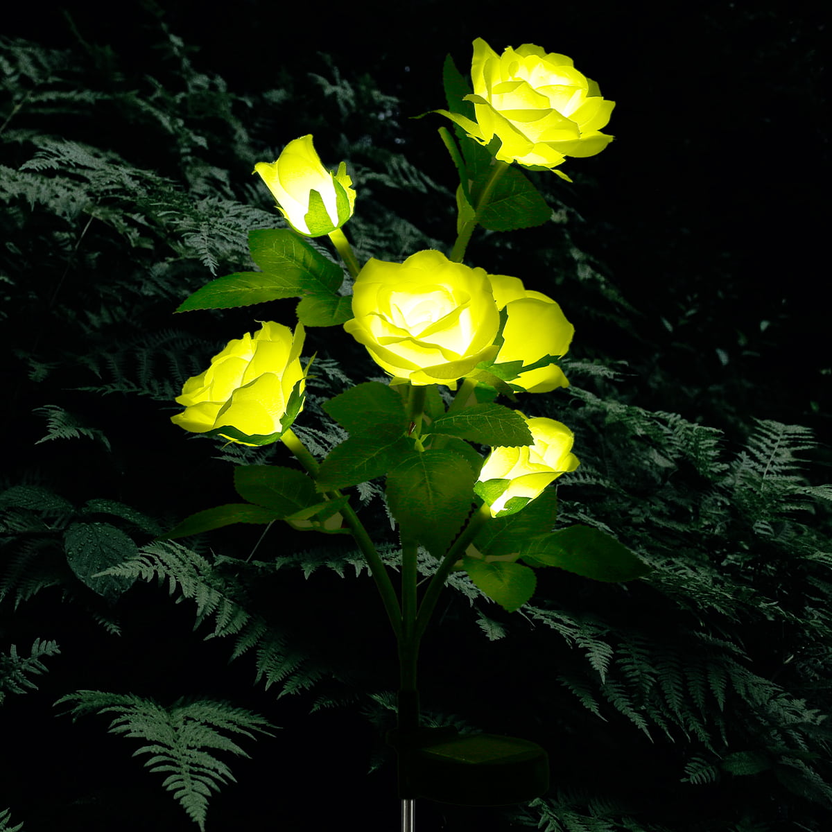 Willstar Solar LED Rose Flower Lights Garden Decorative Stake Lights IP65 Waterproof Solar Garden Lights with 6 Rose Flowers