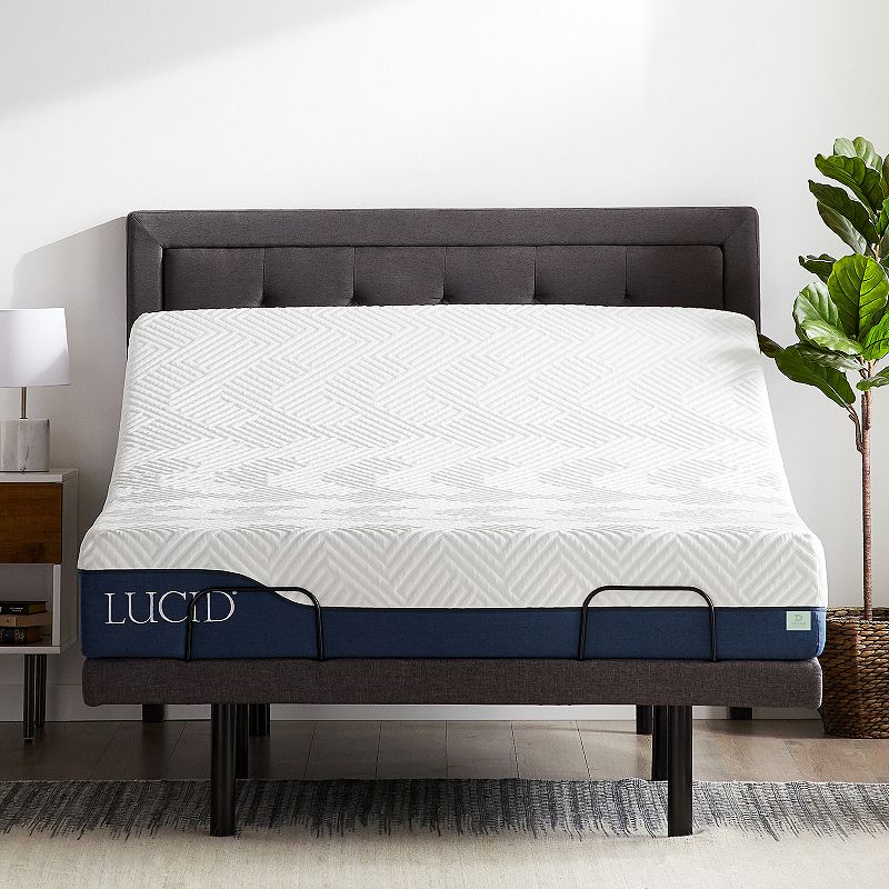 Lucid Dream Collection 10-in. Gel and Aloe Vera Hybrid Mattress with Elevate Adjustable Bed Base