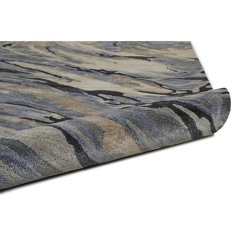 Weave and Wander Orwell Blue Marble Area Rug