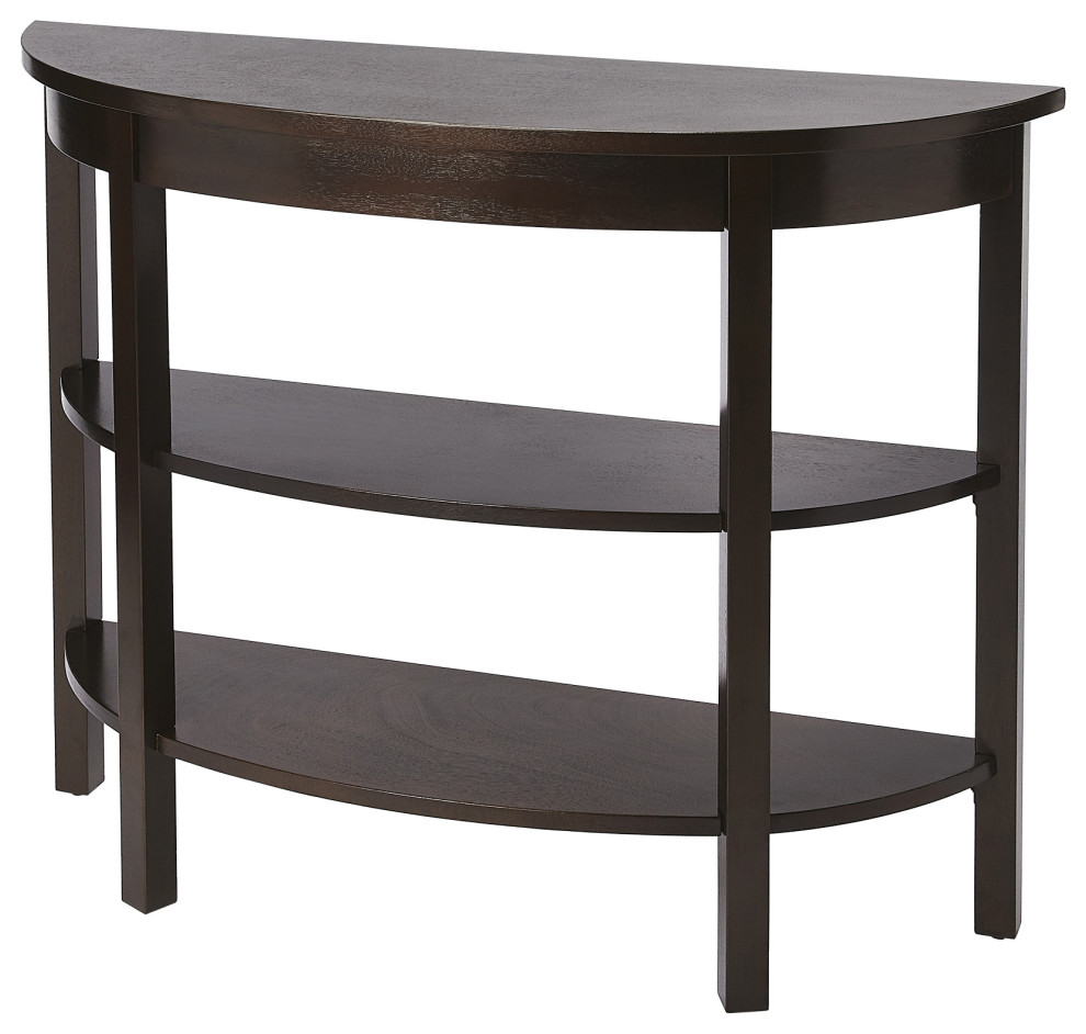 Butler Lara Dark Brown Demilune Console Table   Transitional   Console Tables   by Furniture East Inc.  Houzz