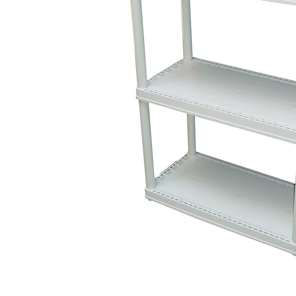 GRACIOUS LIVING 12 in. x 33 in. x 24 in. 3-tier 3 Shelves Resin Freestanding Garage Storage Shelving Unit White 91015MAX-IT-1C-128