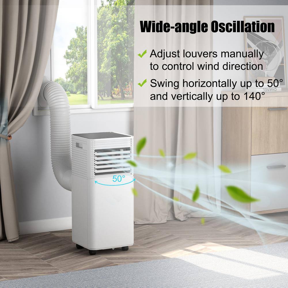 Costway 8000 BTU (ASHRAE) Portable Air Conditioner 3-in-1 Air Cooler with Dehumidifier and Fan Mode in Black FP10110US-BK