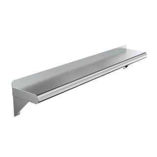 AMGOOD 8 in. x 36 in. Stainless Steel Wall Shelf. Kitchen Restaurant Garage Laundry Utility Room Metal Shelf with Brackets AMG WS-0836