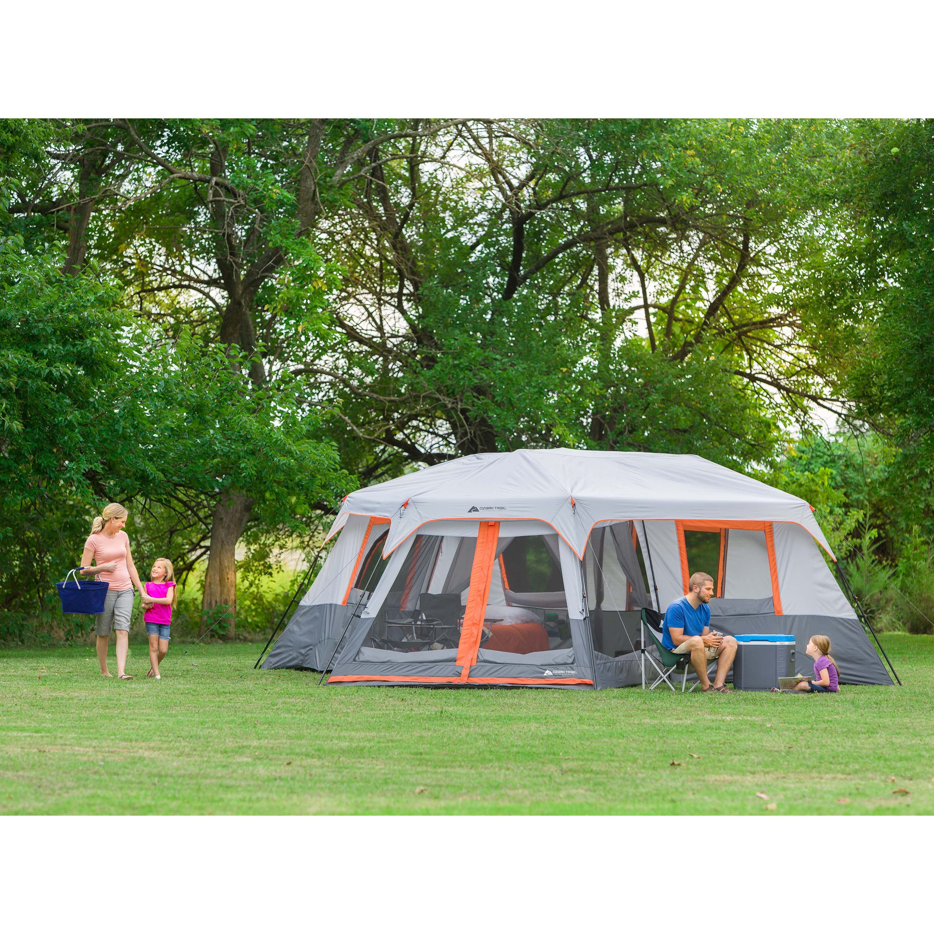 Ozark Trail 12-Person 3-Room Instant Cabin Tent with Screen Room