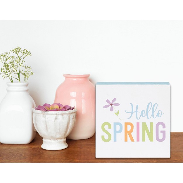 C amp f Home Hello Spring Shelf Block