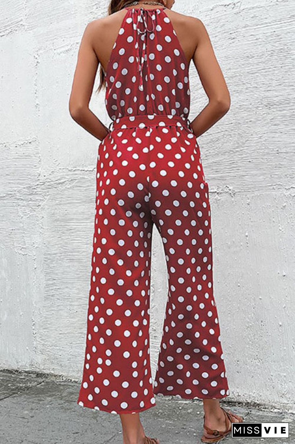 Polka Dot Long Pants Loose Jumpsuit Wholesale