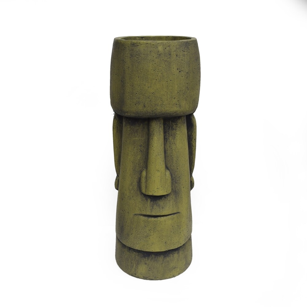 Glacier Outdoor Easter Island Tiki Urn by Christopher Knight Home