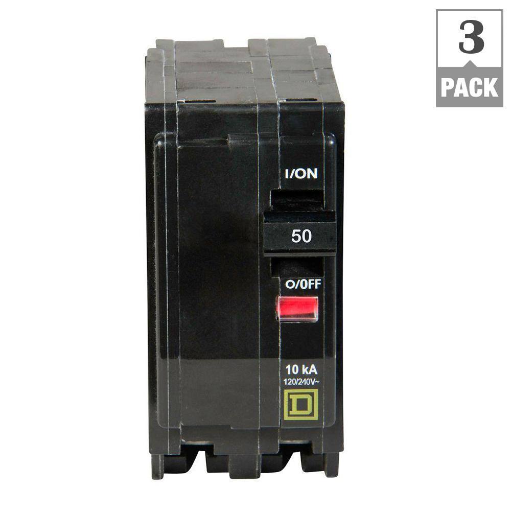 Square D QO 50 Amp 2-Pole Circuit Breaker (3-Pack) QO250CP3